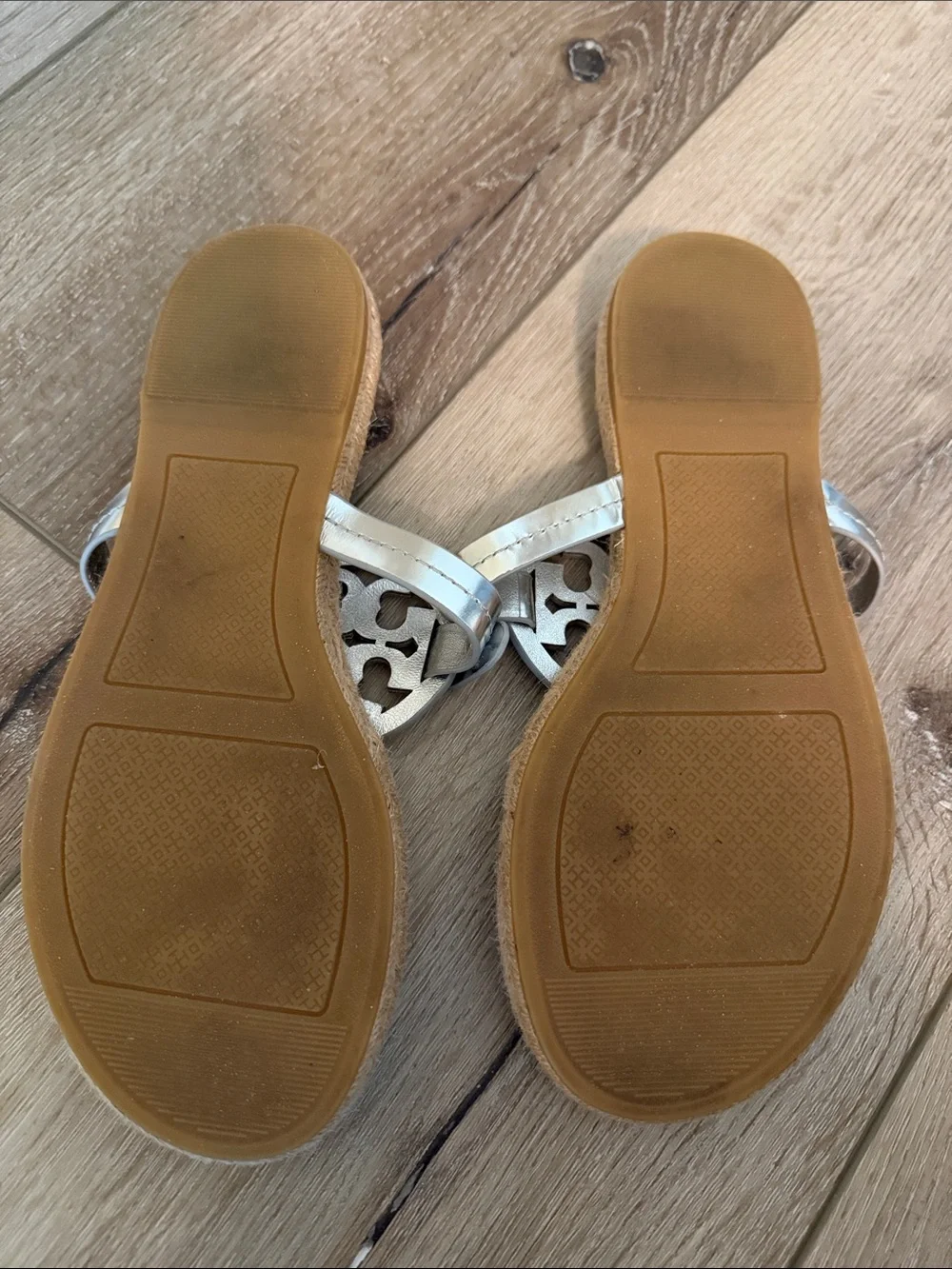 Tory Burch Silver miller Rope-Detail Thong Sandals